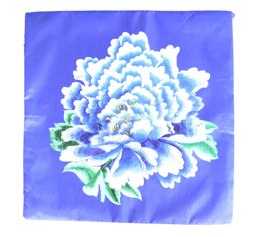 Blue Pillow Cover with Peony Flower - Culture Kraze Marketplace.com