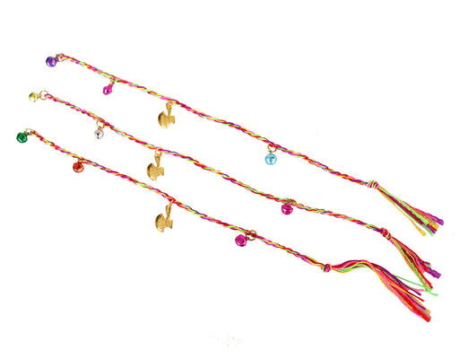 Hand Braided Friendship String Bracelet w/ Jingle Bells and Axe Cham - Culture Kraze Marketplace.com