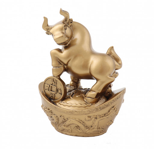 Golden Ox Statue on Ingot - Culture Kraze Marketplace.com