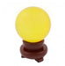 80mm Yellow Crystal Sphere with Rotatable Wooden Stand - Culture Kraze Marketplace.com