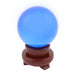 80mm Light Blue Crystal Sphere with Rotatable Wooden Stand - Culture Kraze Marketplace.com
