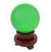 80mm Green Crystal Sphere with Rotatable Wooden Stand - Culture Kraze Marketplace.com