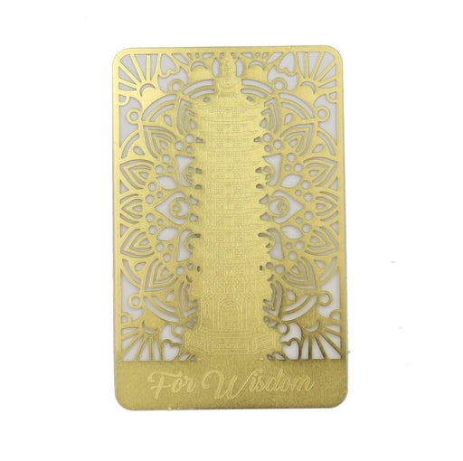 Wisdom Pagoda Golden Talisman Card - Culture Kraze Marketplace.com