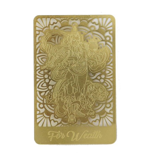 God of Wealth with Tiger Golden Talisman Card - Culture Kraze Marketplace.com
