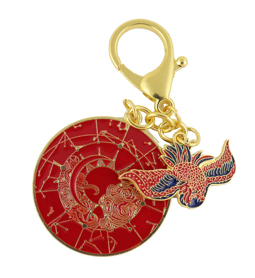 Crimson Phoenix Lunar Mansions Harmonizing Amulet Keychain - Culture Kraze Marketplace.com