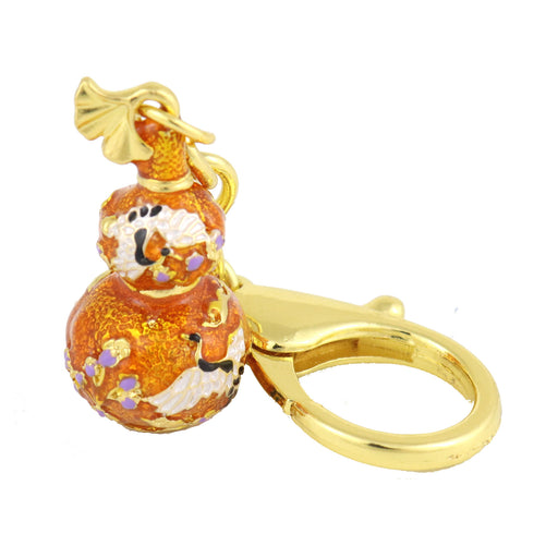 Yellow Wu Lou With Joyous Crane Amulet Keychain - Culture Kraze Marketplace.com