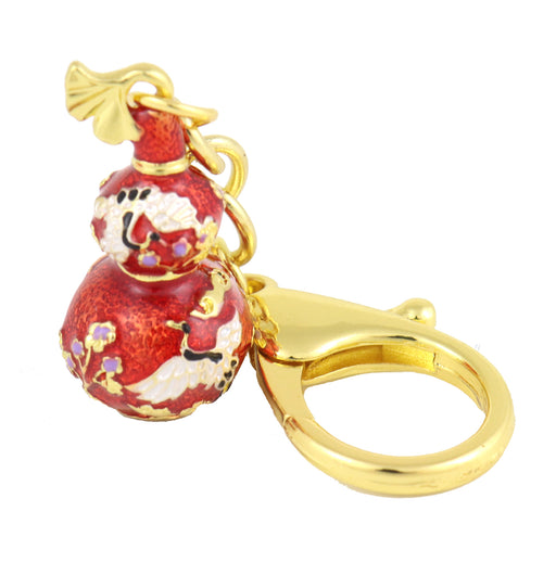 Red Wu Lou With Joyous Crane Amulet Keychain - Culture Kraze Marketplace.com
