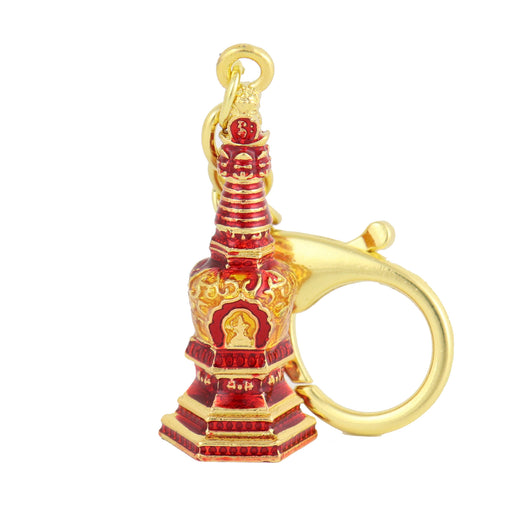 Manjushri Wisdom Stupa Amulet Keychain - Culture Kraze Marketplace.com