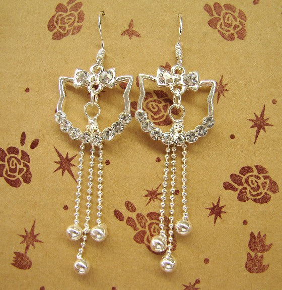 Sterling Silver Kitty Earrings - Culture Kraze Marketplace.com