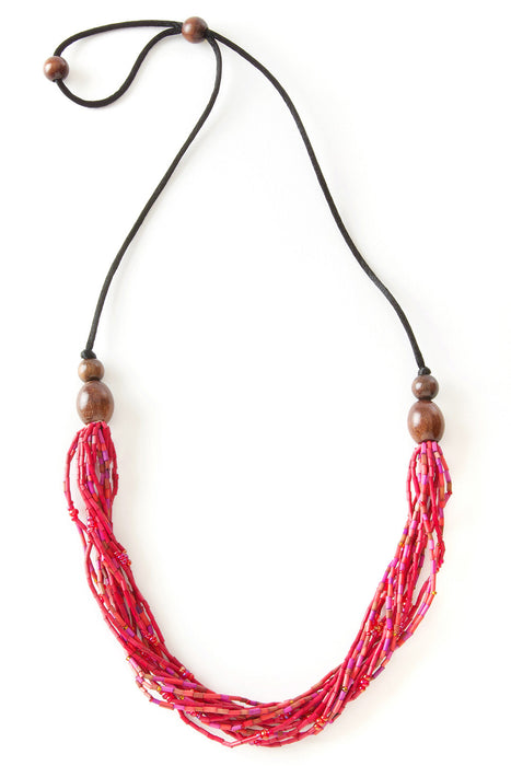Women Owned Multi-Strand Zulugrass & Acacia Wood Cause Necklace - Culture Kraze Marketplace.com
