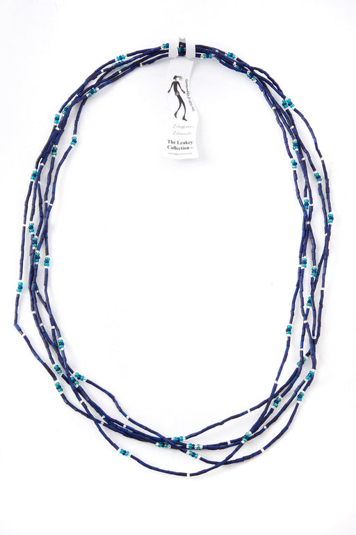 Set/5 Navy Blue 26" Zulugrass Single Strands from The Leakey Collection - Culture Kraze Marketplace.com
