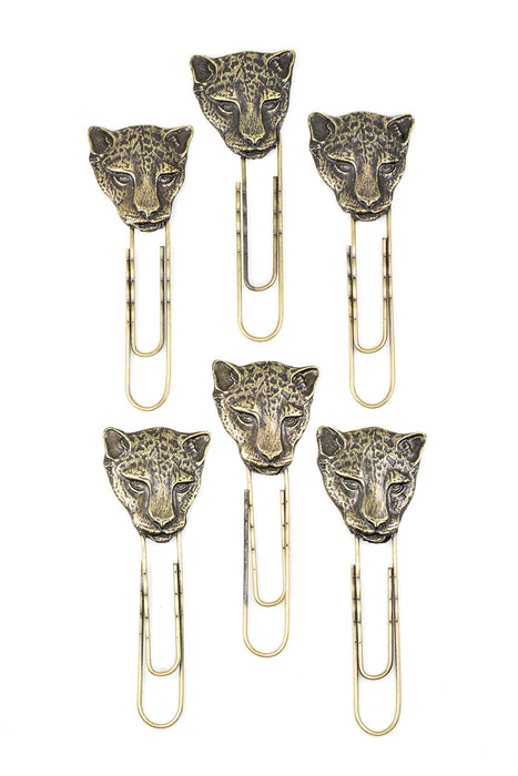 Set of Six Kruger Cheetah Oversize Paper Clips - Culture Kraze Marketplace.com