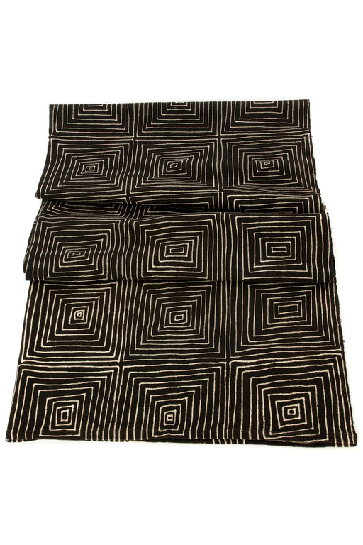 Black Segou Squares Organic Cotton Mudcloth Throw Blanket - Culture Kraze Marketplace.com