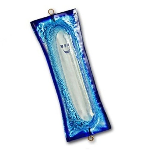Blue Fused Glass Mezuzah case by Itay Mager - Culture Kraze Marketplace.com
