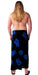 Fringeless Sarong Mens Premium Hibiscus Plus Size Black Blue - Culture Kraze Marketplace.com