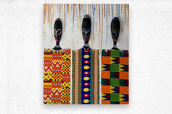 African Masks With Chitenge Textile Framed Canvas Prints - Culture Kraze Marketplace.com