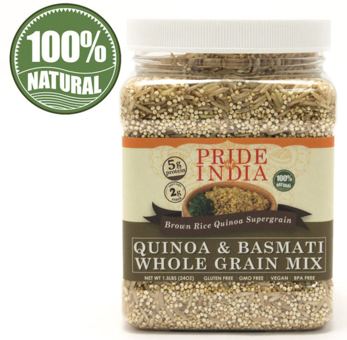 Quinoa & Brown Basmati Whole Grain Mix - Protein Rich Super Grain Jar-3