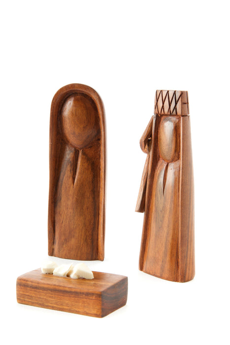 Small Three-Piece Mozambican Sandalwood Nativity - Culture Kraze Marketplace.com