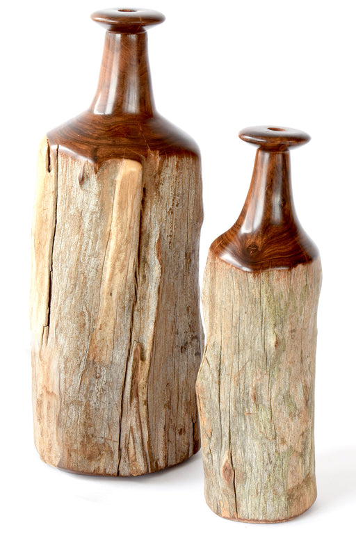 Mozambican Round Sandalwood Bottle Sculptures - Culture Kraze Marketplace.com