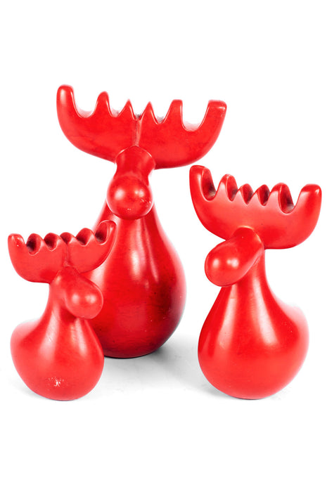 Red Soapstone Reindeers - Culture Kraze Marketplace.com