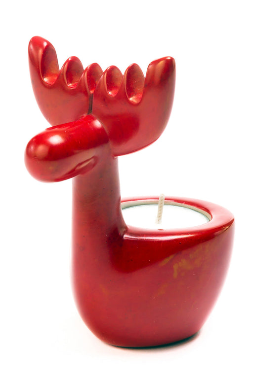 Kenyan Red Reindeer Tealight Candle Holder - Culture Kraze Marketplace.com