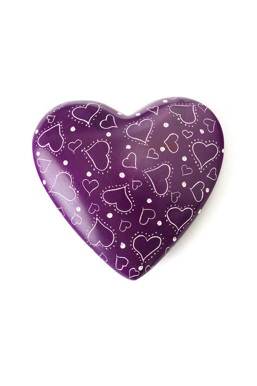 Much Love Purple Soapstone Heart Keepsake - Culture Kraze Marketplace.com