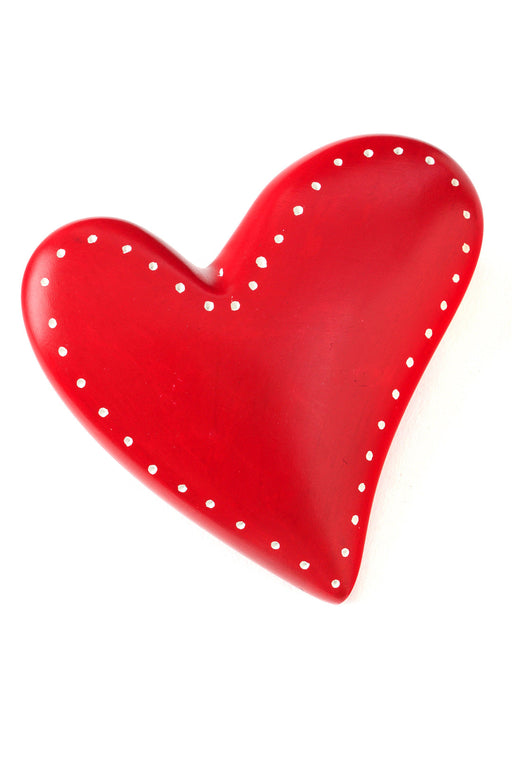 Medium Red Soapstone Off Beat Heart - Culture Kraze Marketplace.com