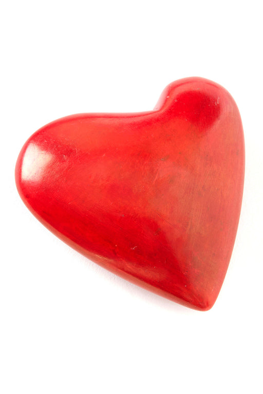 Red Soapstone Heart with African Bamboo Design - Culture Kraze Marketplace.com