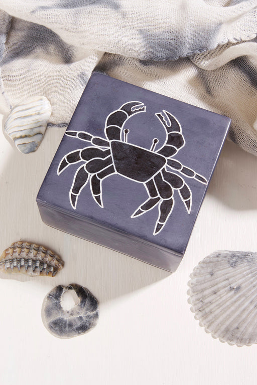 Slate Coastal Crab Soapstone Boxes - Culture Kraze Marketplace.com
