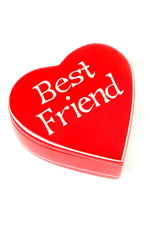Red Best Friends Soapstone Heart Box - Culture Kraze Marketplace.com