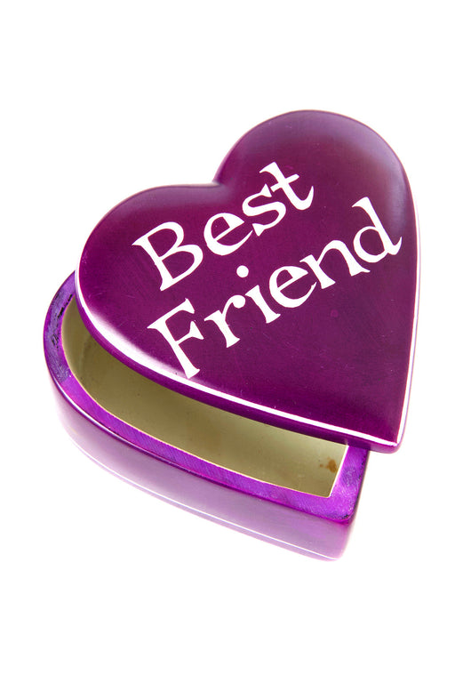 Purple Best Friends Soapstone Heart Box - Culture Kraze Marketplace.com
