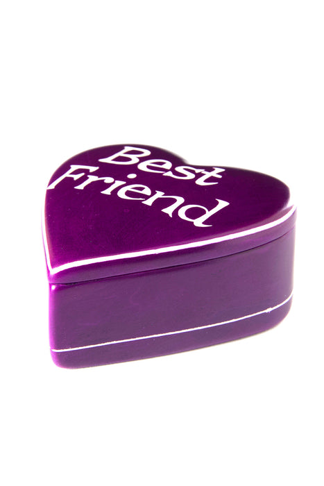 Purple Best Friends Soapstone Heart Box - Culture Kraze Marketplace.com