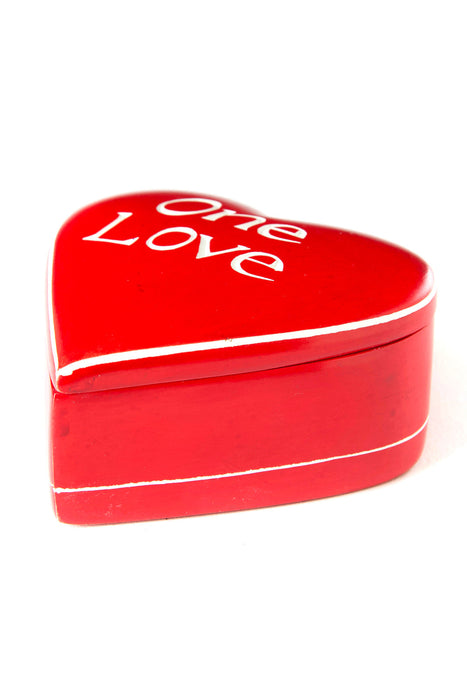 Red One Love Soapstone Heart Box - Culture Kraze Marketplace.com