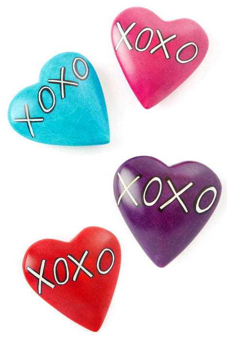 Purple XOXO Soapstone Heart Keepsake - Culture Kraze Marketplace.com