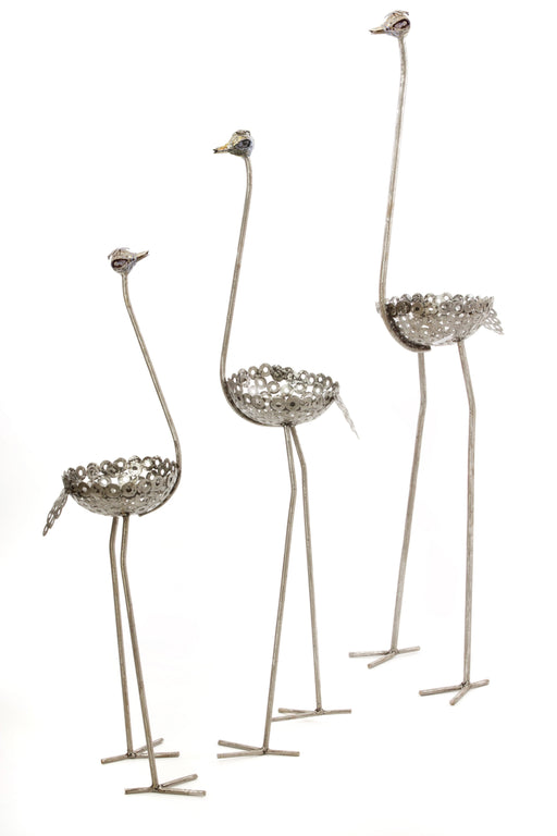 Tall Recycled Metal Ostrich Planters - Culture Kraze Marketplace.com