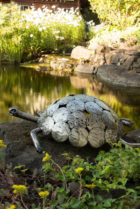 Medium Recycled Metal Tortoise Sculpture - Culture Kraze Marketplace.com