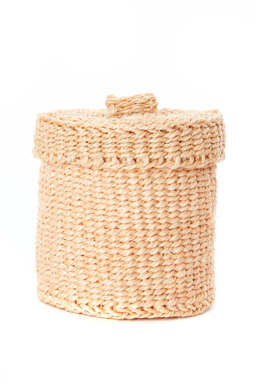 Blush Sisal Lidded Container Basket - Culture Kraze Marketplace.com