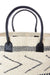 White Sisal Empress Bag with Black Leather Handles - Culture Kraze Marketplace.com