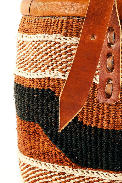 Earthtone Sisal Purse with Leather Cinch Top - Culture Kraze Marketplace.com