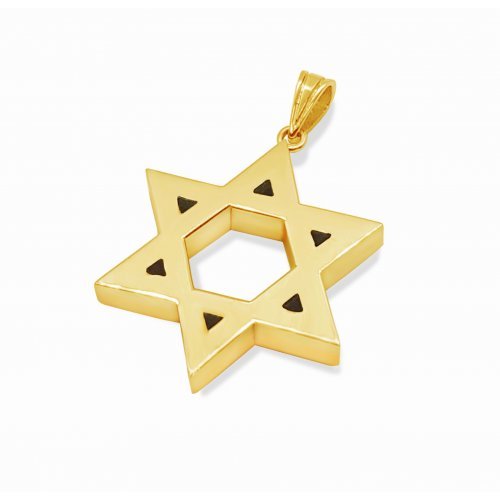 Double Sided 14K Gold Star of David Pendant - Hammered and Smooth Surfaces - Culture Kraze Marketplace.com