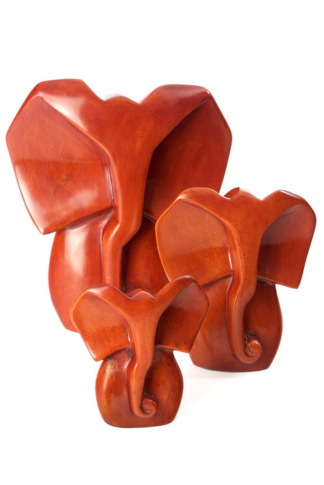 Brown Soapstone Elephant Bust Sculptures - Culture Kraze Marketplace.com