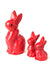 Set of Two Red Soapstone Baby Bunny Rabbits - Culture Kraze Marketplace.com