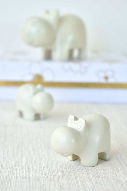 Set of 6 Natural Soapstone Mini Hippo Sculptures - Culture Kraze Marketplace.com