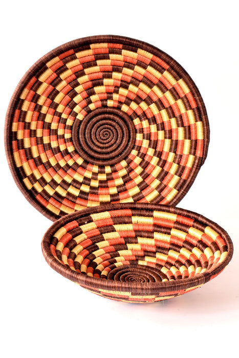 Large Rwandan Sisal Fall Leaves Basket - Culture Kraze Marketplace.com