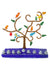 African Tree of Life Beaded Hanukkah Menorah with Dark Blue Base - Culture Kraze Marketplace.com