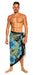 Sarong For Men Hawaiian Floral Turquoise Black - Culture Kraze Marketplace.com