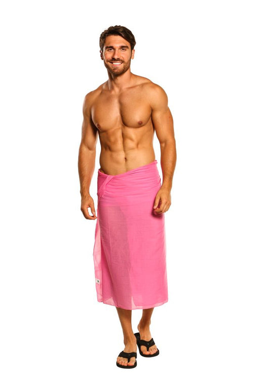 Men Light Weight Cotton Sarong In Hot Pink - Culture Kraze Marketplace.com