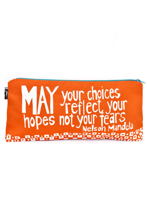 Orange Reflect Your Hopes 12" Mandela Pouch - Culture Kraze Marketplace.com