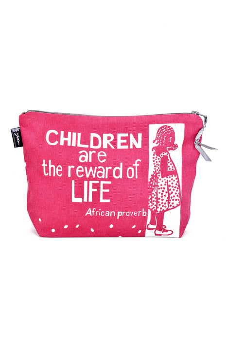 Pink Children are the Reward African Proverb Purse - Culture Kraze Marketplace.com