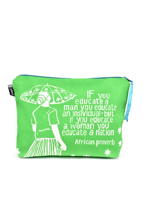 Green Educate a Woman African Proverb Purse - Culture Kraze Marketplace.com